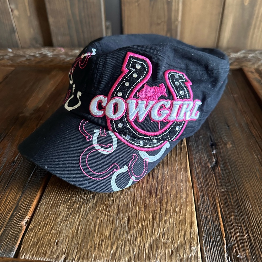 Cowgirl Black and Pink Kids Hat